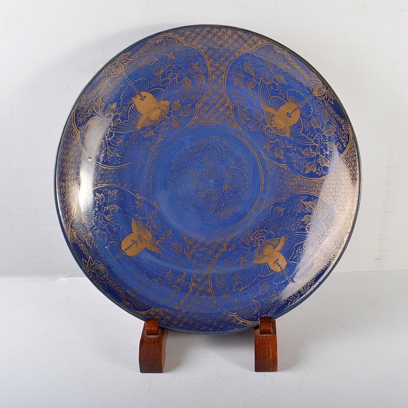 伊万里焼　古伊万里　瑠璃金彩　飾皿　大皿　直径約41㎝　C　5652C