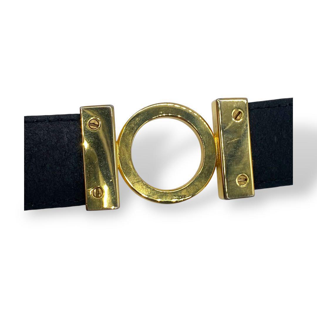 フェラガモ　ガンチーニ　ゴールド金具　ベルト　黒