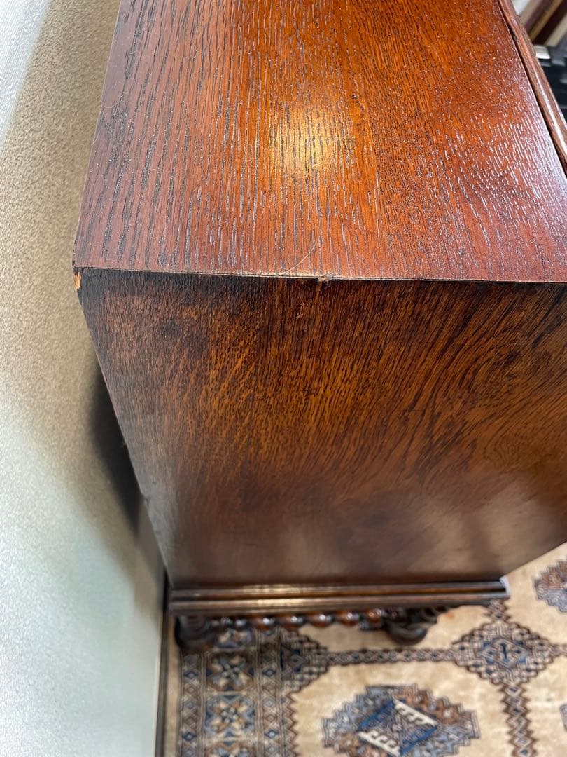 端正なフォルム♪ 英国 アンティーク ライティングビューロー ツイストレッグ