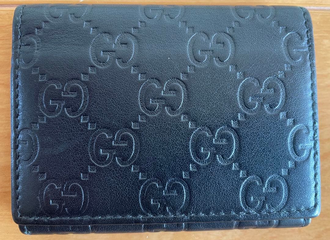 GUCCI グッチ　ブラック レザー 名刺入れ