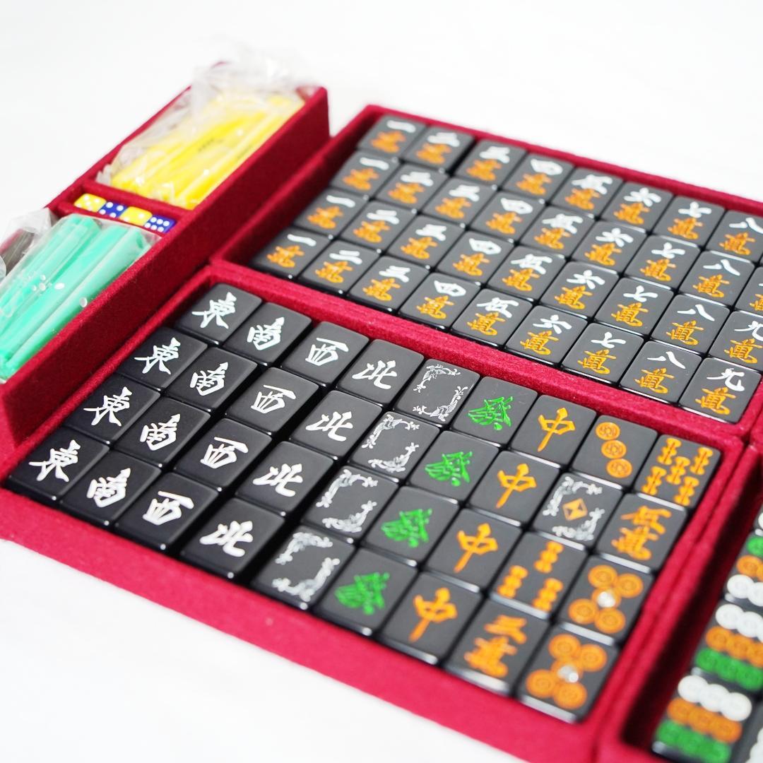 麻雀牌 ミズノ丸一 黒牌／廃盤・極レア品／昭和レトロ／美品　点棒　サイコロ