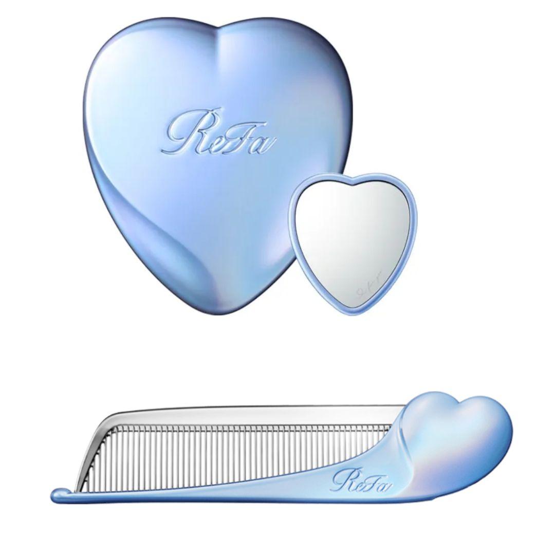 先行☆Refa リファ　ハートコームアイラ　ハートミラー　シルキーブルーセット