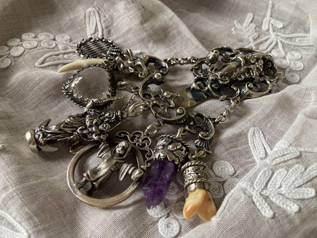 ＊専用ページ＊アンティーク シャトレーン シルバー製 アメジスト水晶 聖母マリア
