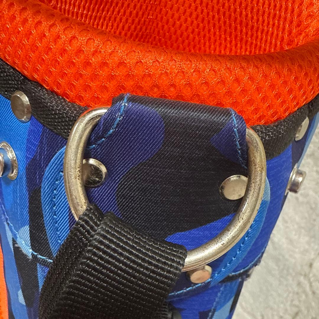 美品　リビエラ　スタンド式迷彩柄キャディバッグ　NAVY迷彩