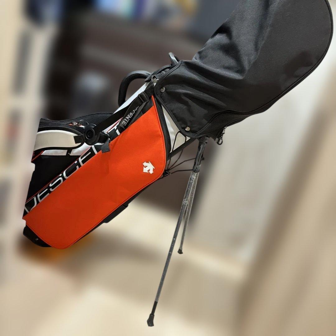 デサントゴルフ　スタンドキャディーバック　オレンジ/ホワイト　9型　47インチ