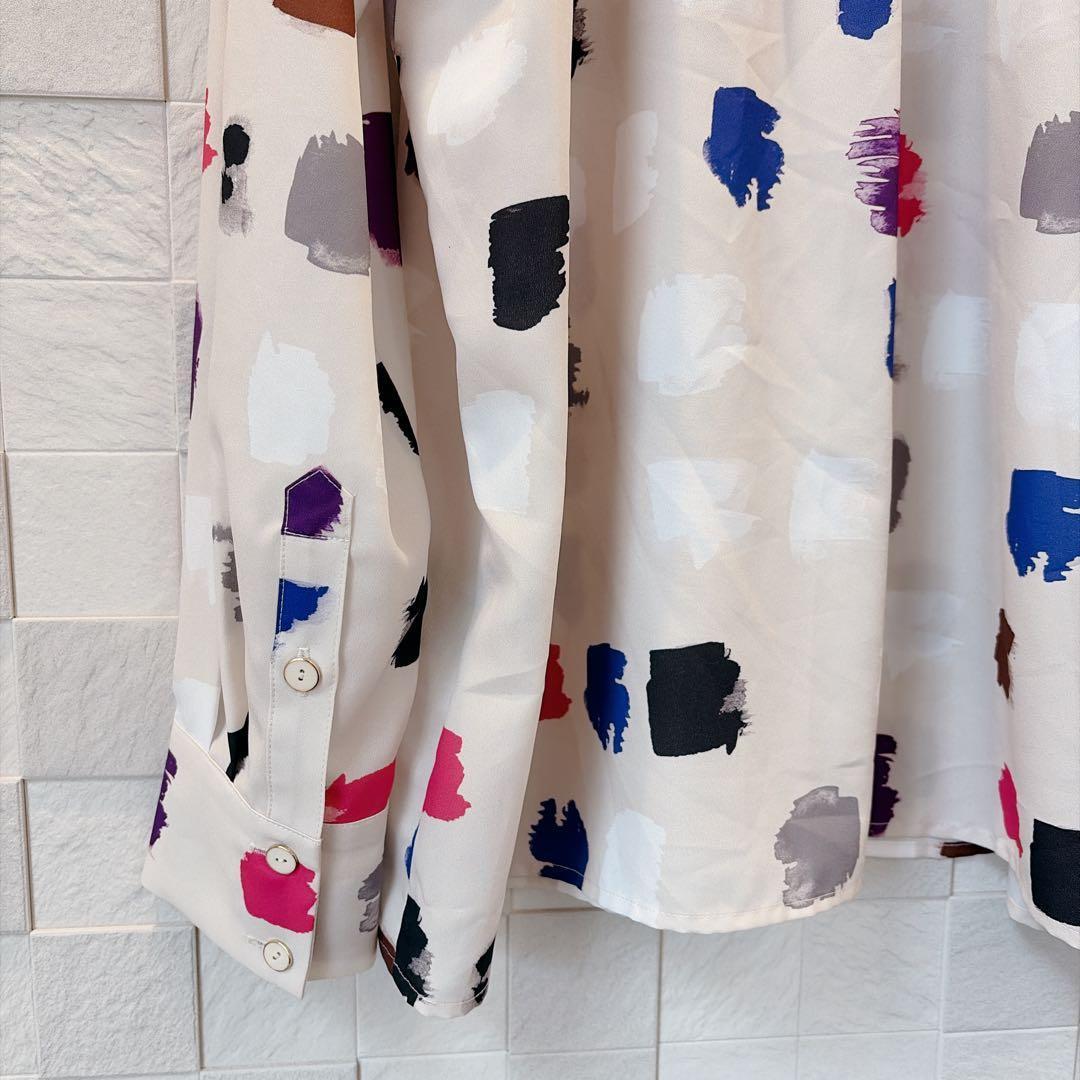 【美品】グレースコンチネンタル ダイアグラム マルチプリントブラウス M