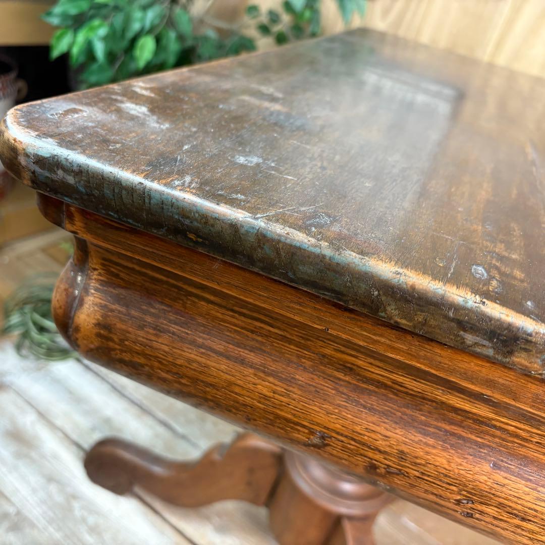 インドネシアアンティークビンテージ年代物特大テーブル木製ディスプレイ台デスク