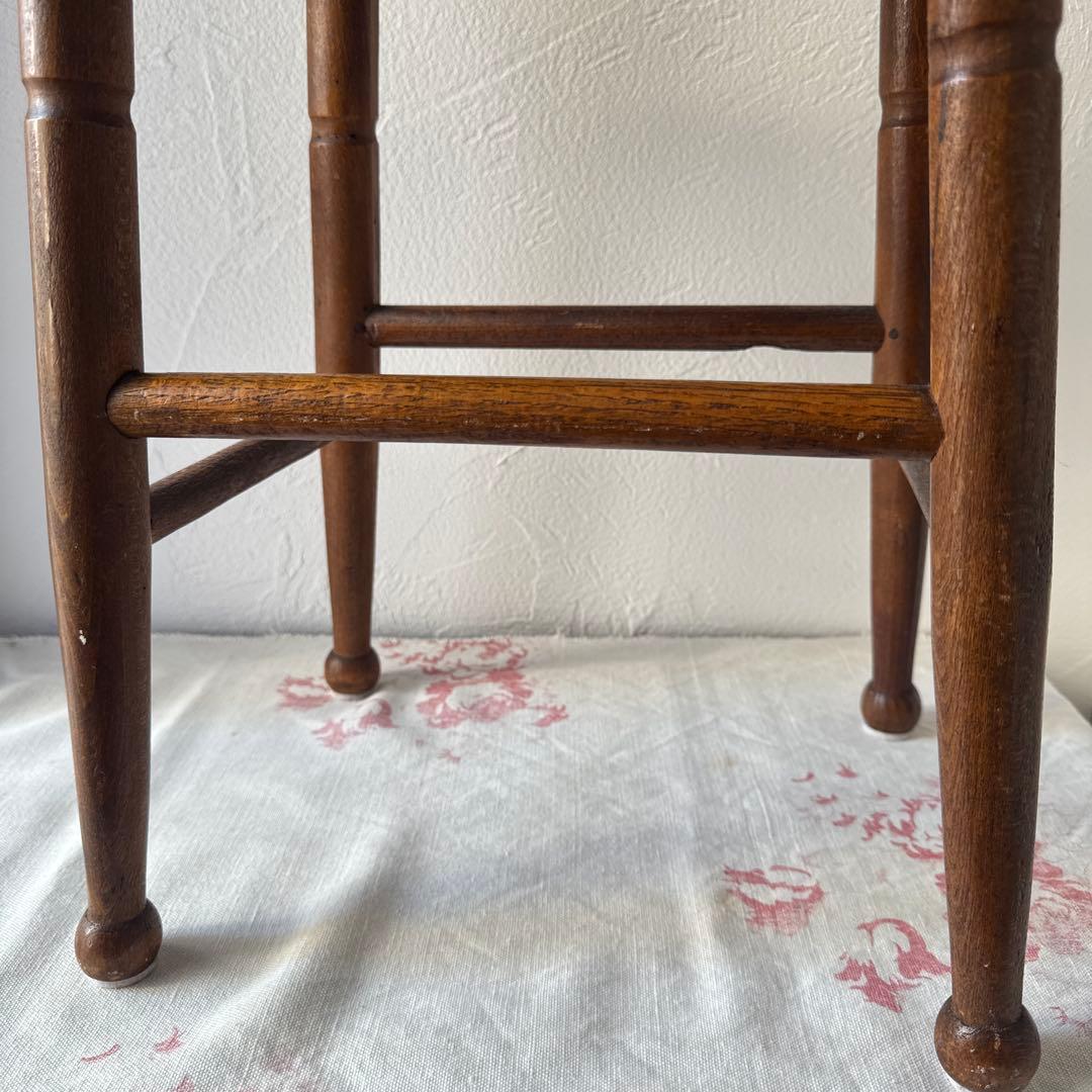 【お値下げ】アンティーク布張りスツール　アンティークスツール　古道具　フランス