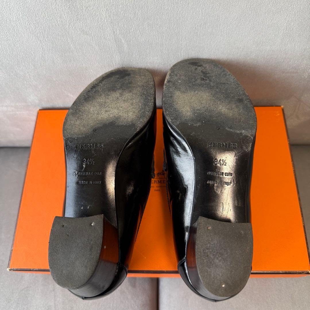 エルメス コンスタンス ローファー パンプス 22 Hロゴ ブラック