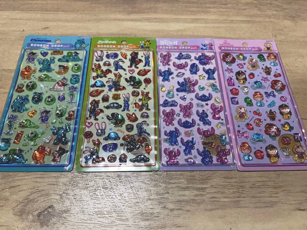 【正規品】ディズニー ボンボンドロップシール4種セット