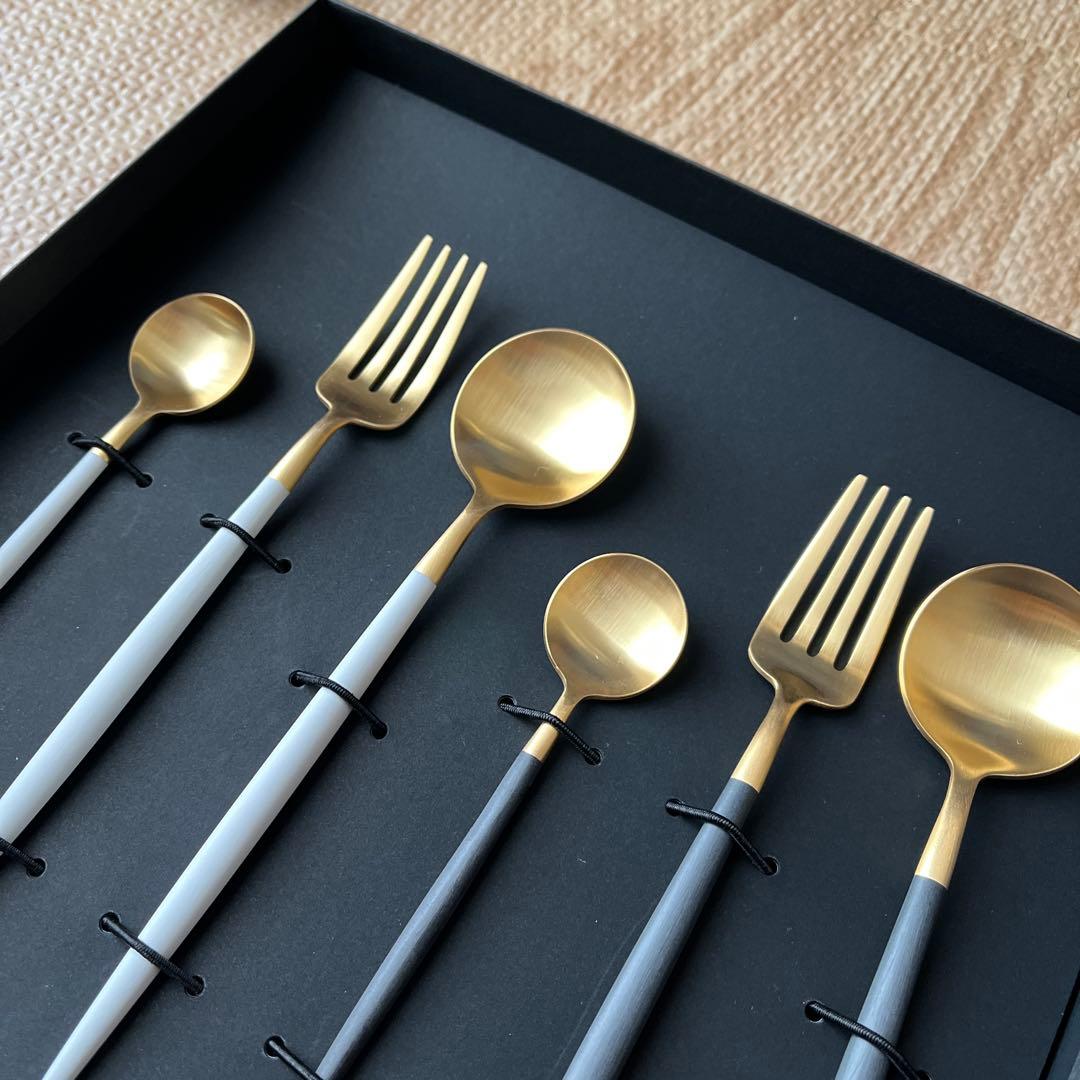 【期間限定割引】Cutipol カトラリーセット 6点 ゴールド