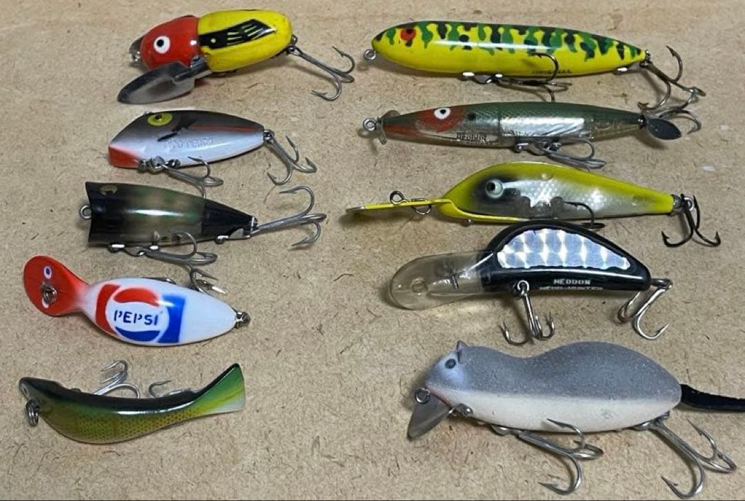 キ*グ様 へドンルアー10個まとめ売り　引退品　バス釣り　レトロルアー　釣具