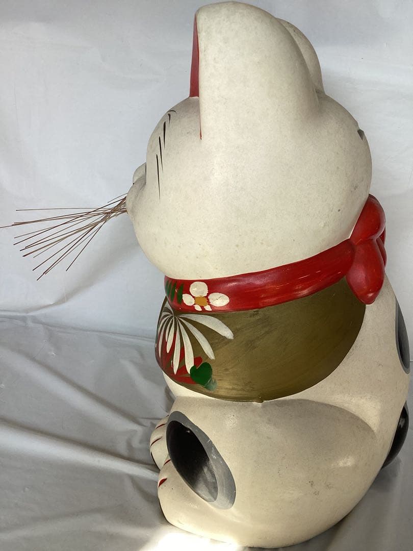 特大　招き猫 縁起物　貯金箱　陶器製 インテリア　置物　高さ約35cm 金運
