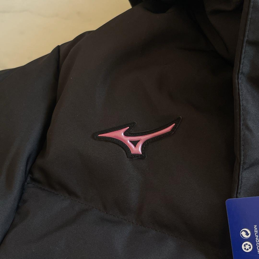 【新品タグ付】ミズノXL ベンチコート　リアルダウンコート　ブラック×ピンク