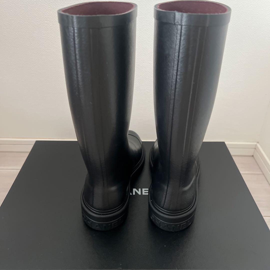 新品未使用 シャネル レインブーツ 37 CHANEL 長靴 ジェニ シューズ