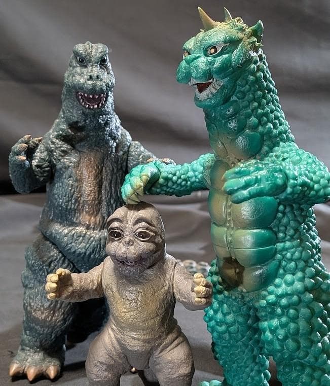ゴジラ＆ミニラ＆ガバラ（Ｙ・ＭＳF）ソフビフィギュア３体セット