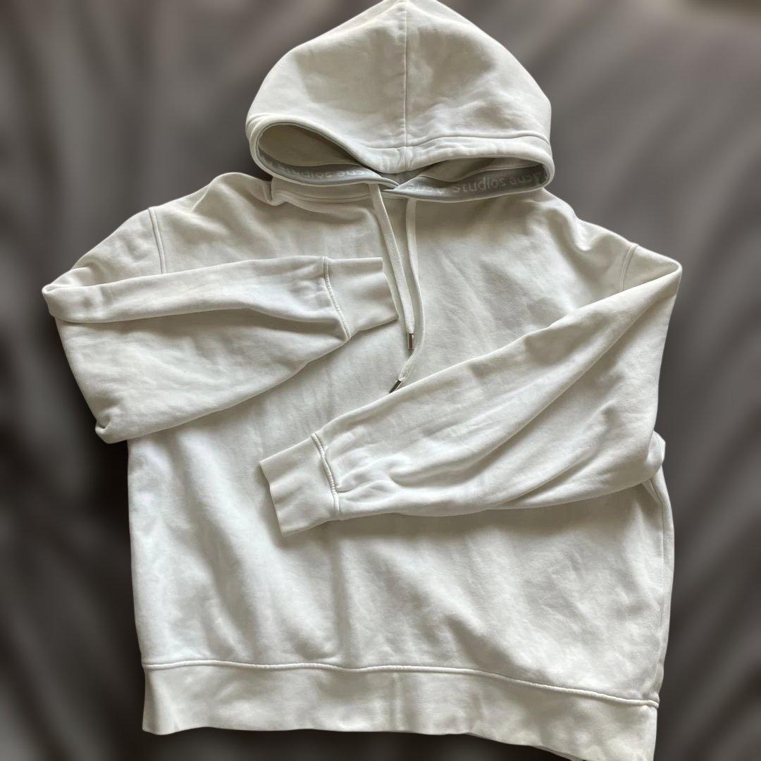 ACNE STUDIOS アクネストゥディオスロゴテープスウェットパーカー白S