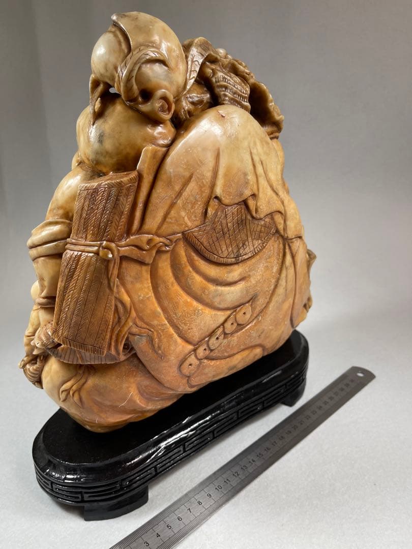 超大寿山石彫 仏教七福神13:6kg 極細工 細密彫刻骨董品天然古玩 仏教美術品