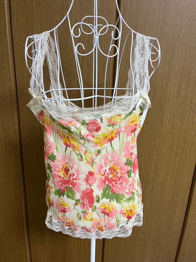 ディオール花柄レースキャミソールとストールの2点セット