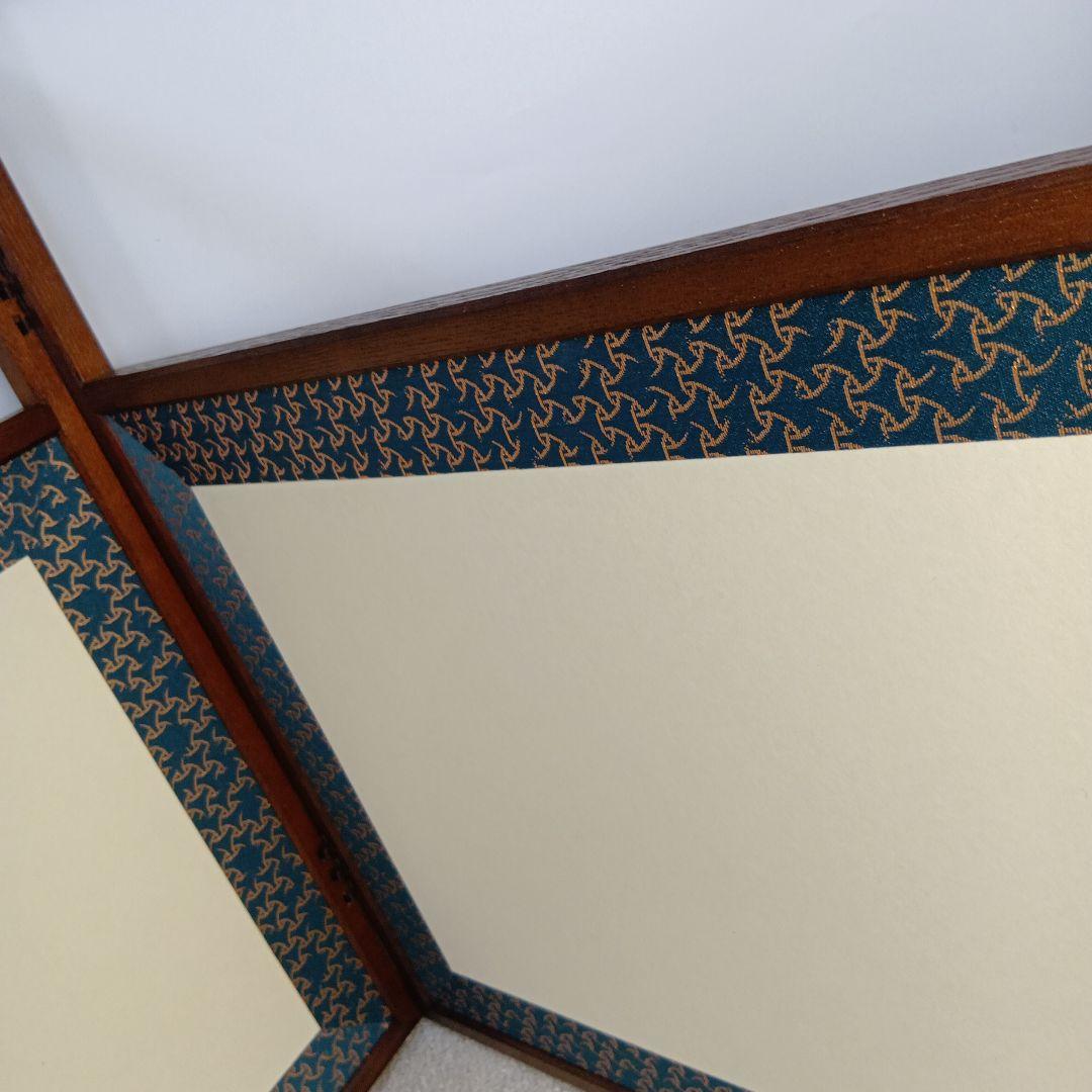 【美品】風炉先屏風　網代貼　両面　桑材　風炉　屏風