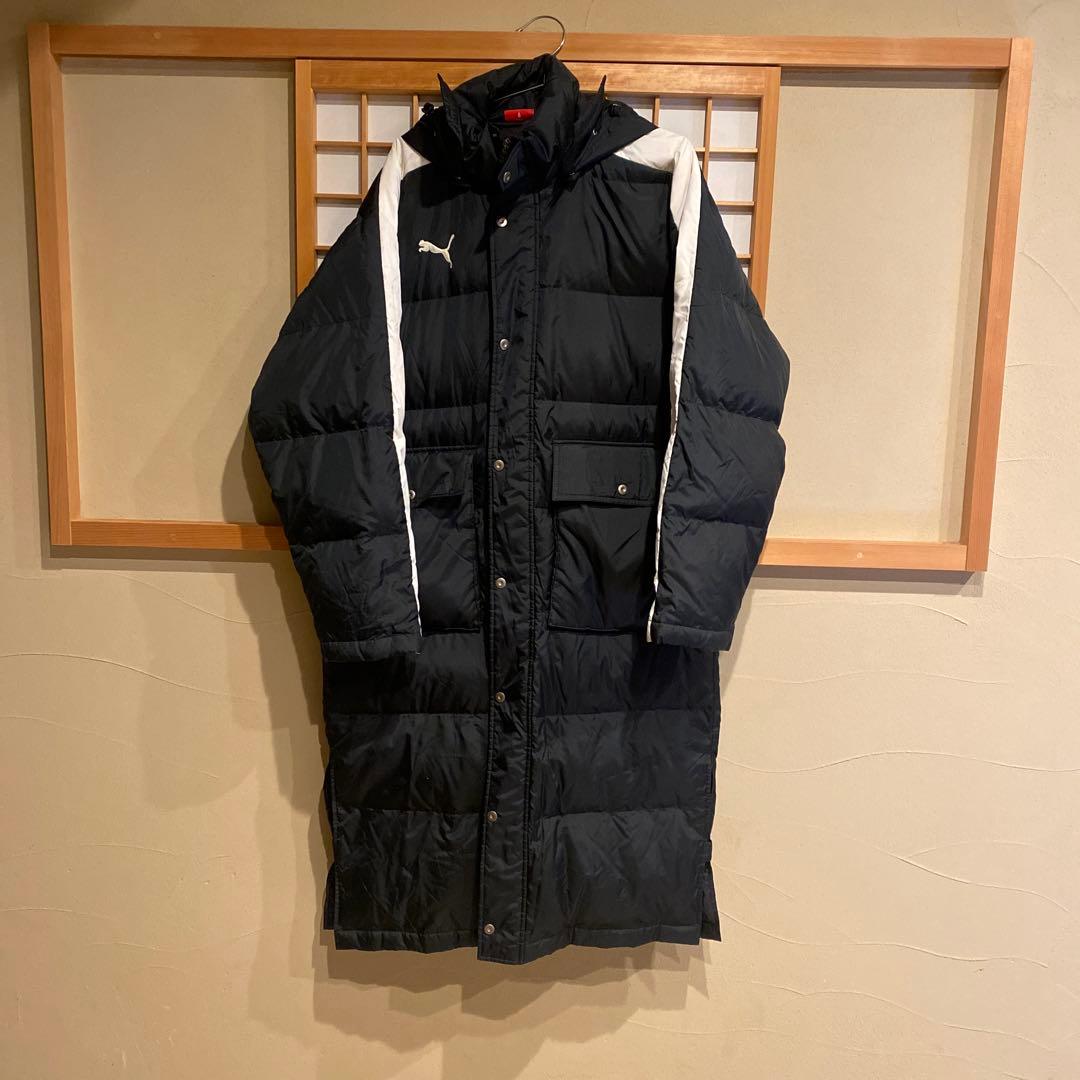 PUMA フード付きロングダウンコート L ブラック
