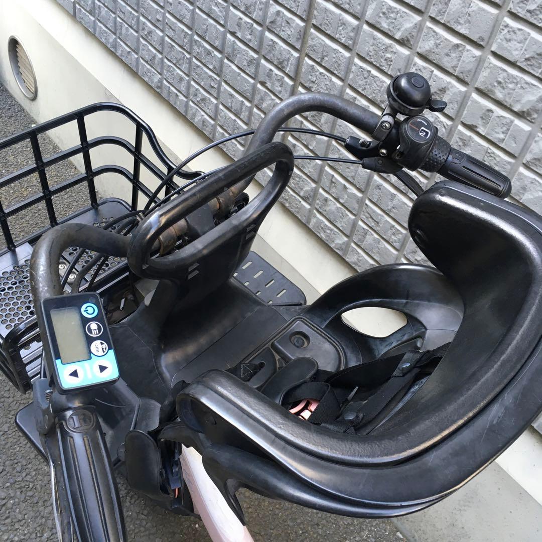 ピンク 電動アシスト自転車 チャイルドシート2つ付き ヤマハ