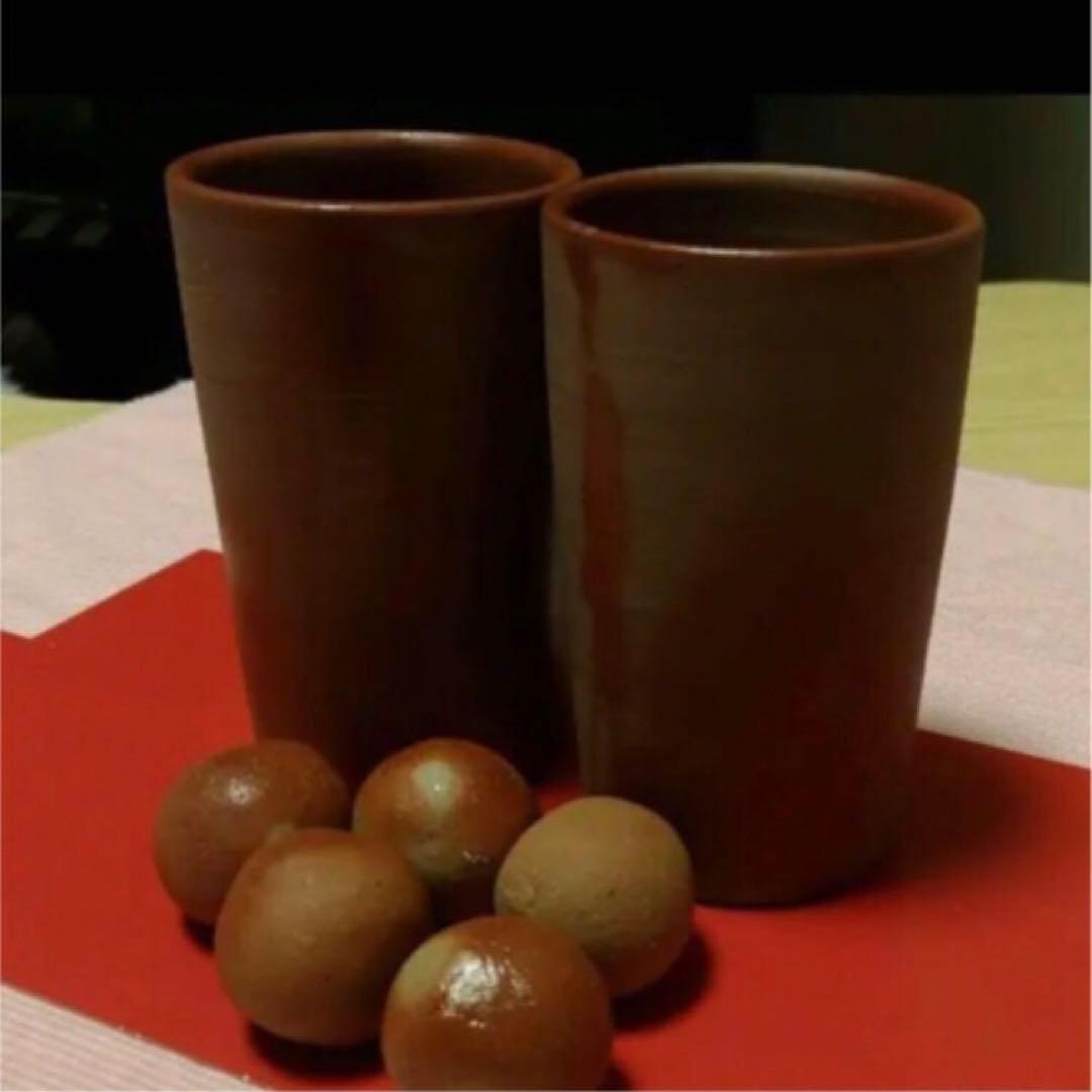 備前焼 ひだすき 陶器 湯飲み 2個セット