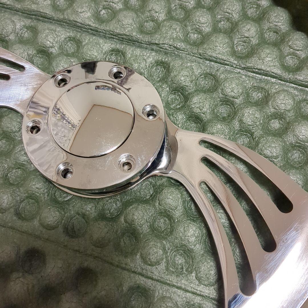 ジャニス　ステアリング 　ビレットホーンボタン付き　ホワイト　ウィング