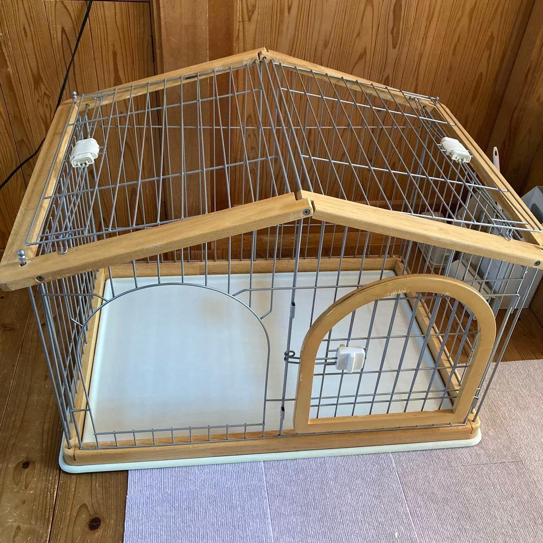 犬用屋根付きサークル ケージ　小型犬　木製　オシャレ　リッチェル95×66cm