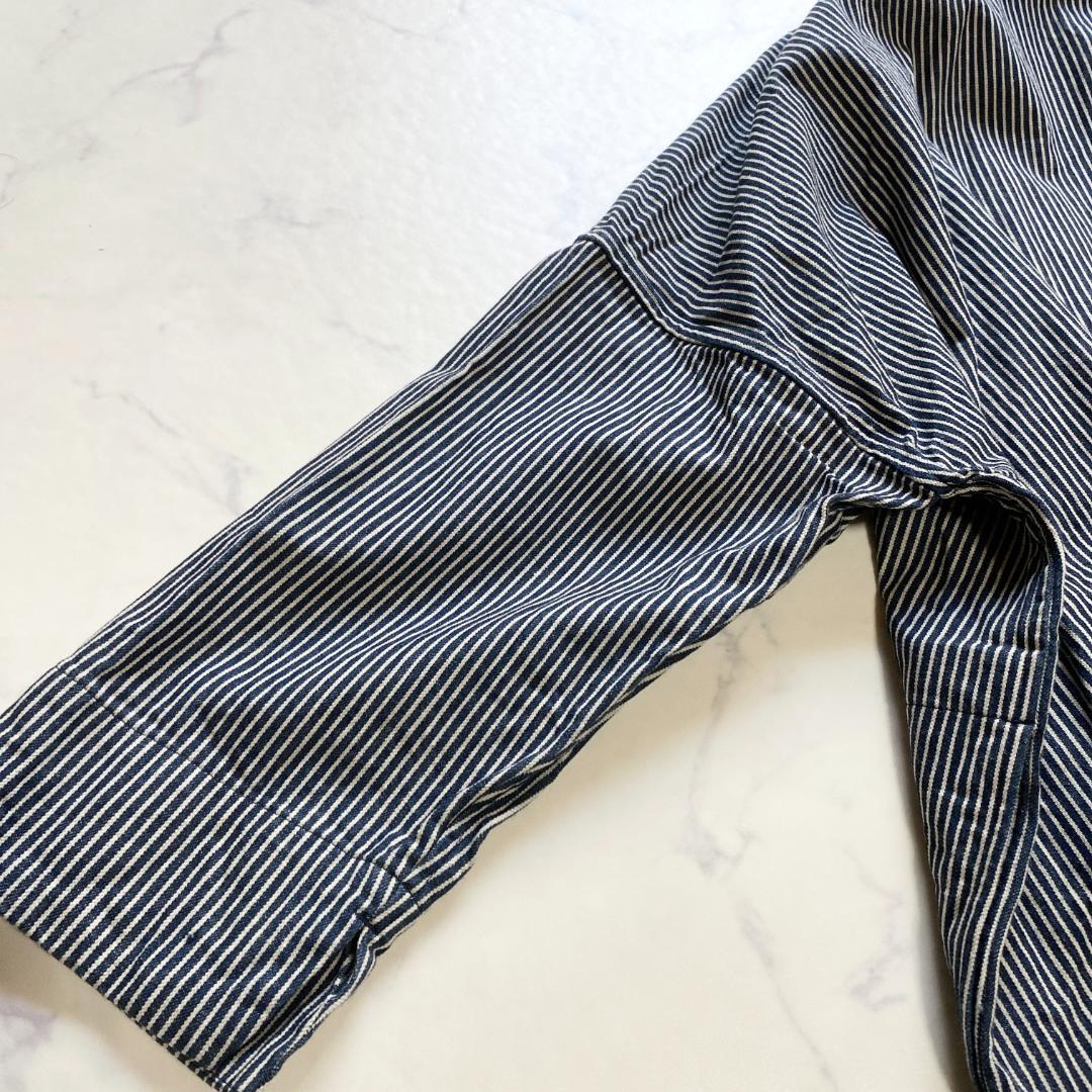 美品✨45R ONEONE いろいろデニムのプルフリルチュニック インディゴ