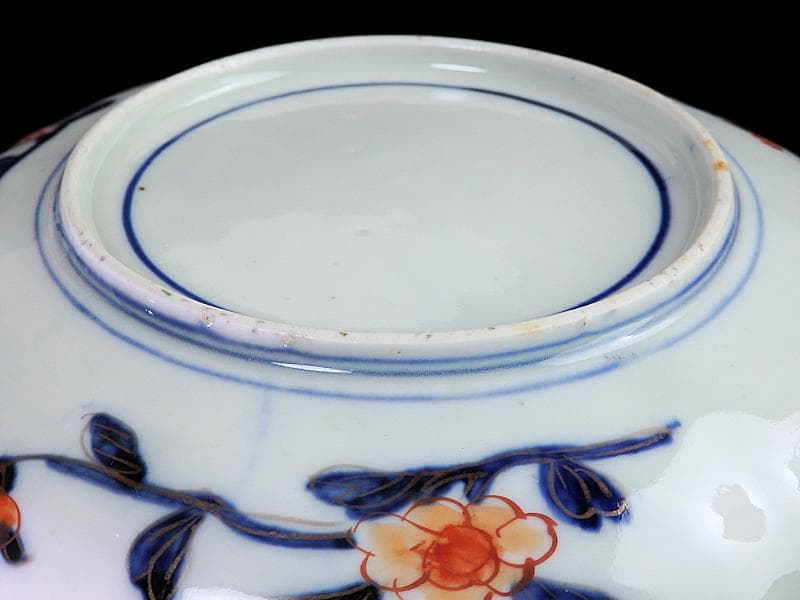 古伊万里　色絵　朝日に山水の図　7寸半皿　B295A-CQc