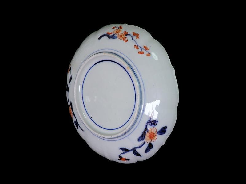 古伊万里　色絵　朝日に山水の図　7寸半皿　B295A-CQc