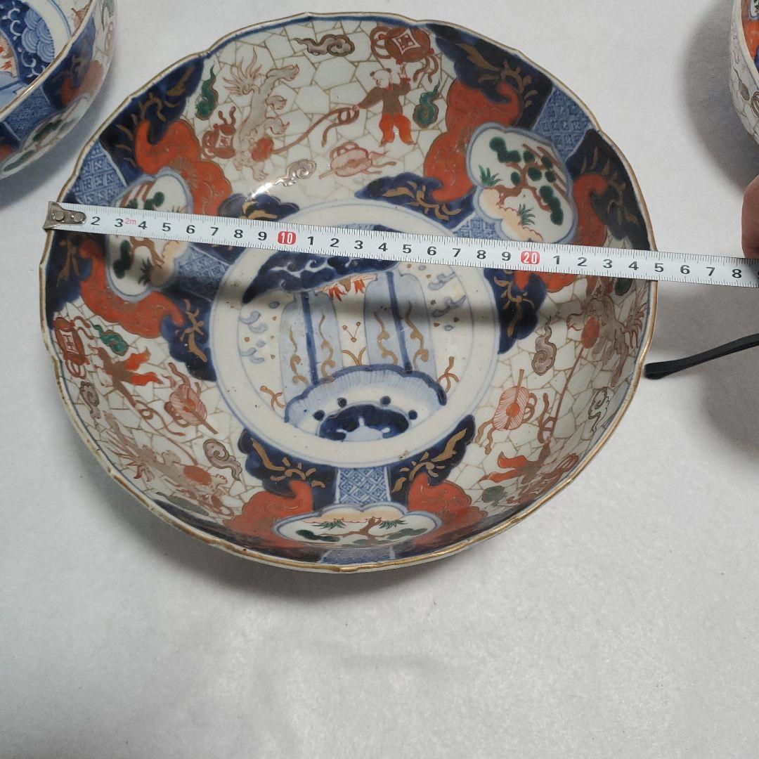 伊万里色絵鉢 大中小3客