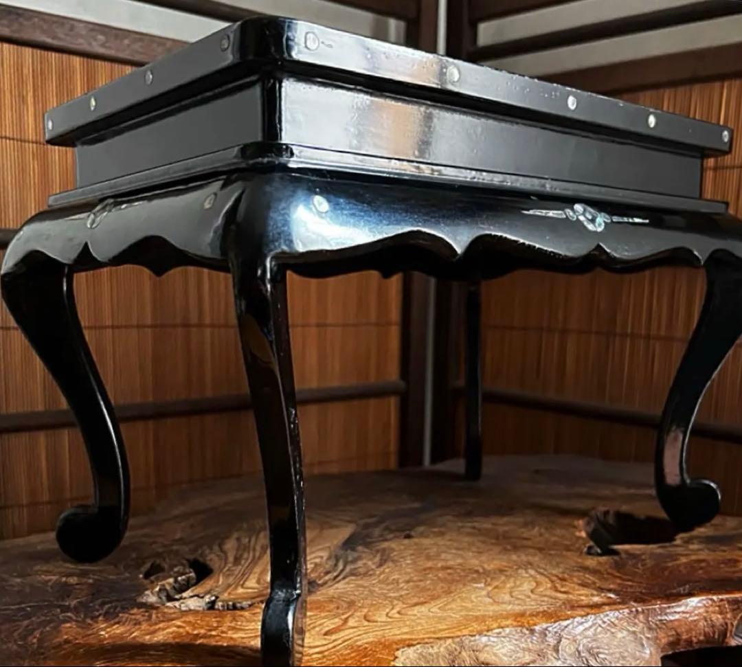 時代 木製 螺鈿 青貝 象嵌 香台 花台 盆栽台