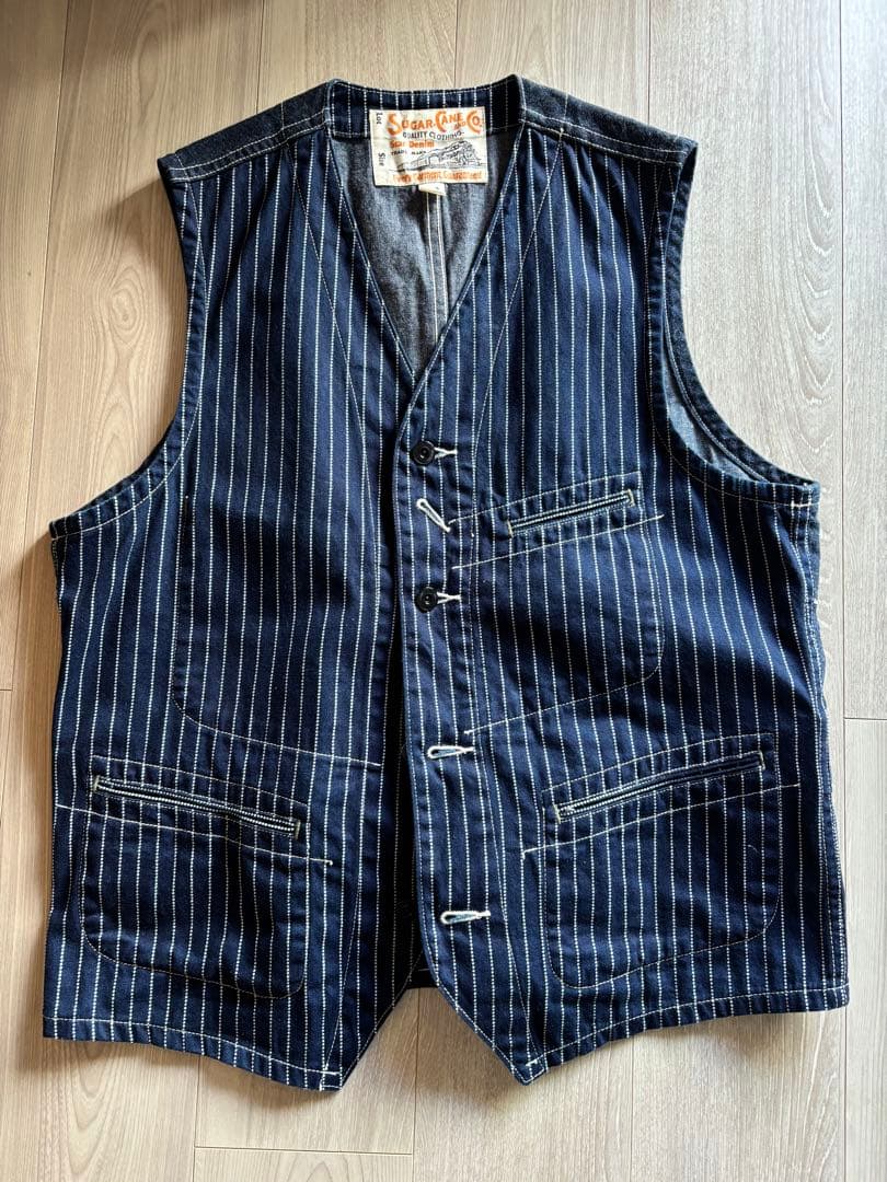 sugarcane ストライプ デニム ベスト