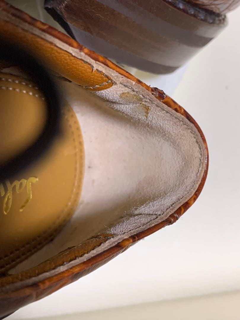 FERRAGAMO フェラガモ 23.5 ７C クロコ型押しレザー