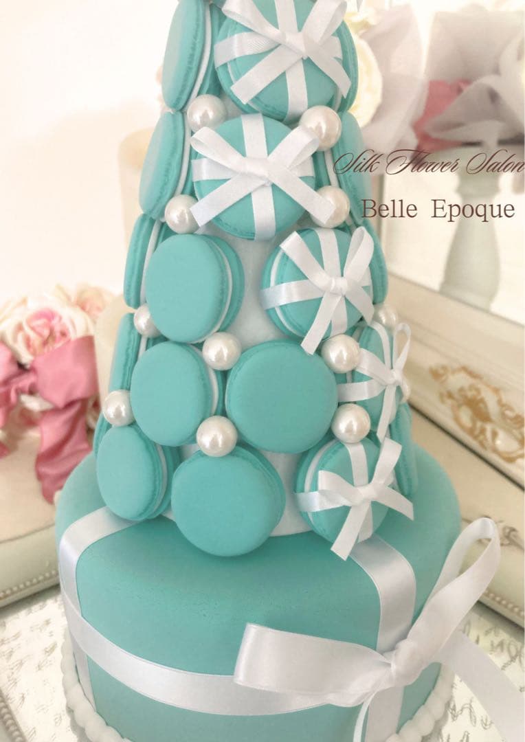 【数量限定品】特大ティファニーブルーの7段マカロンタワー