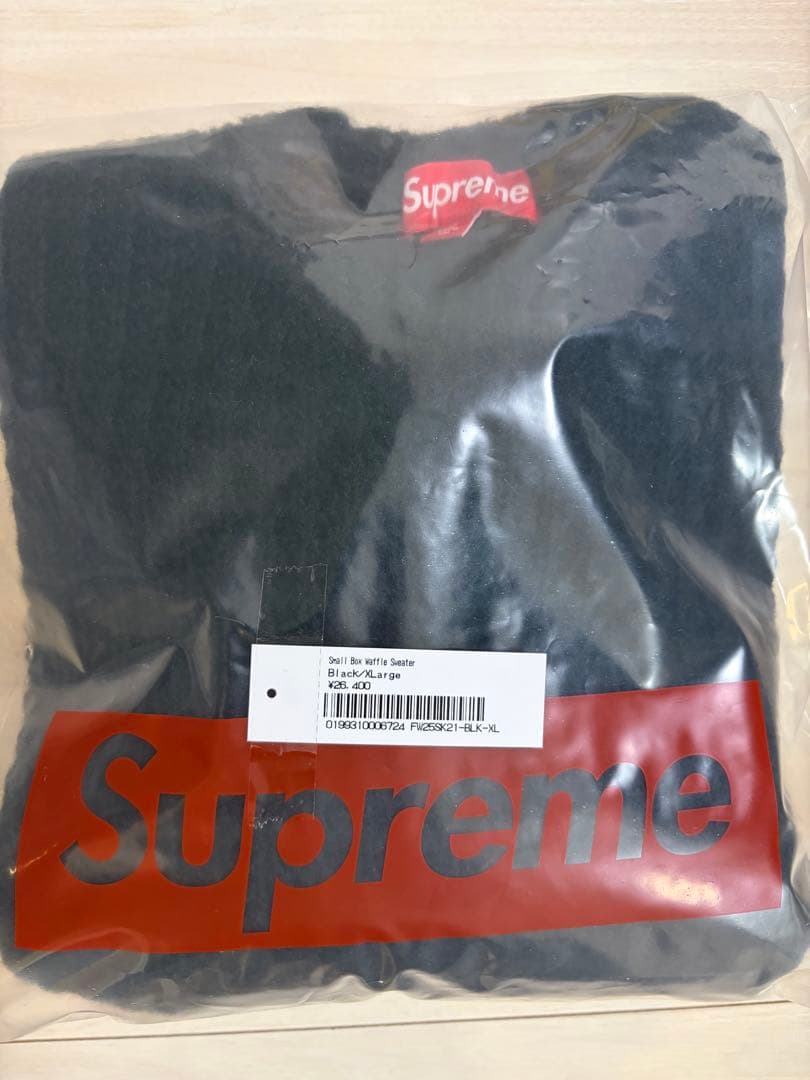 Supreme Small Box Waffle Sweater XL ブラック
