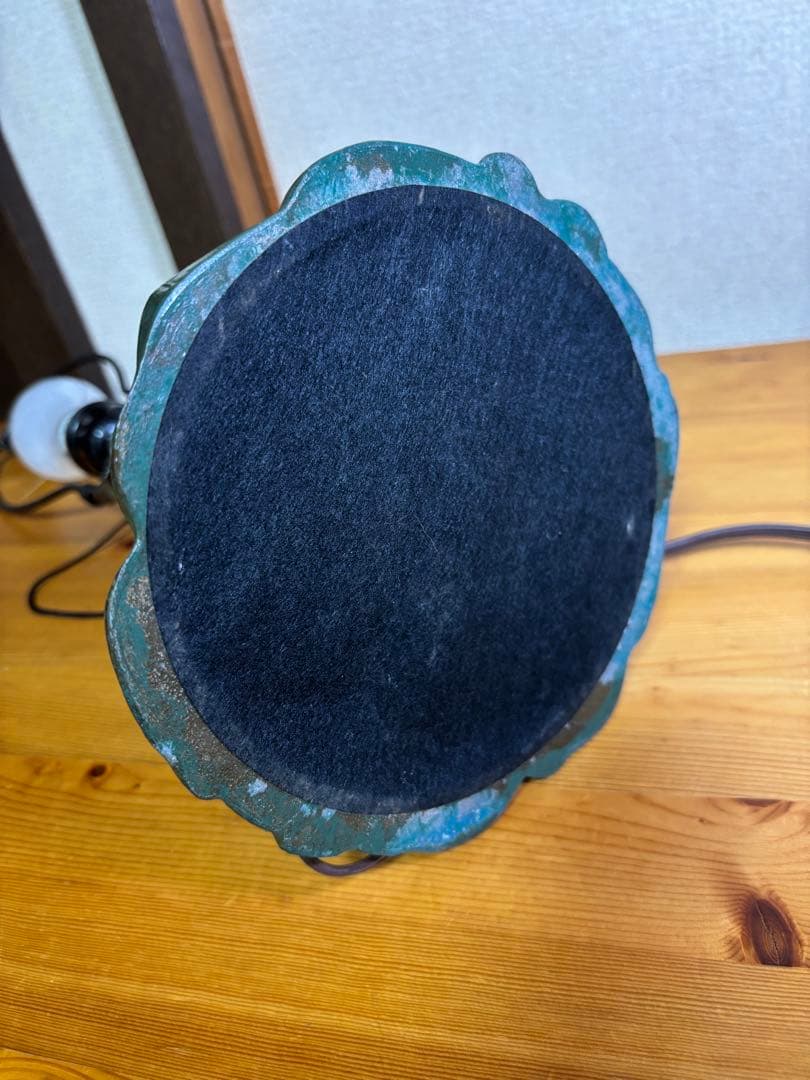 細密ステンドグラス テーブルランプ 藤棚 ブルー系　 アンティーク昭和レトロ