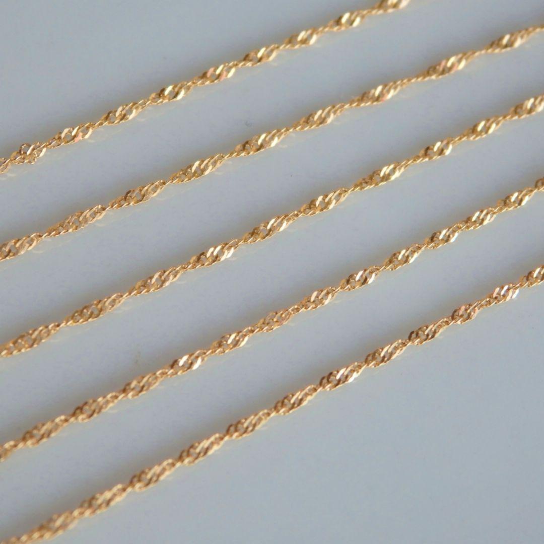 moco　k18アンクレット　スクリューチェーン　1.3㎜幅　つけっぱなし