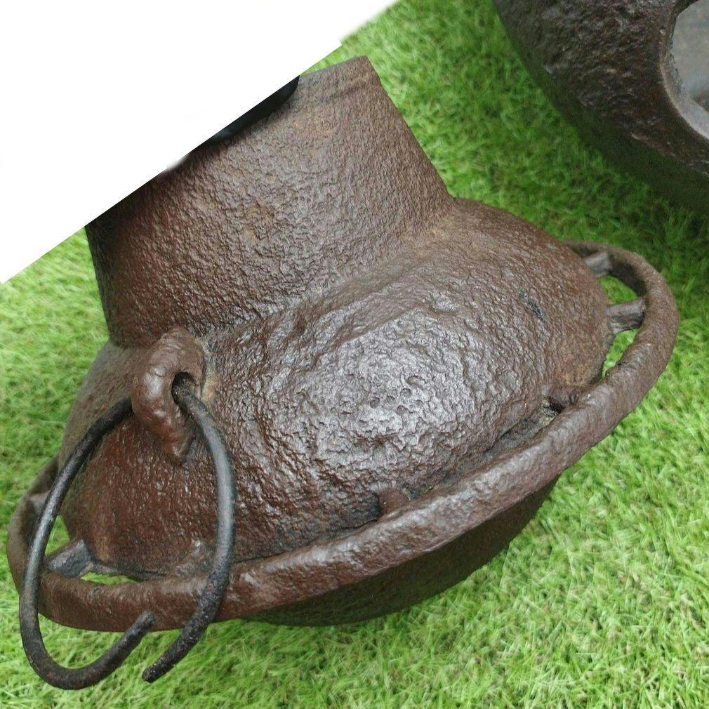 骨董品 南部鉄器 風炉 風炉釜 茶道具 煎茶道具 車軸釜 火鉢