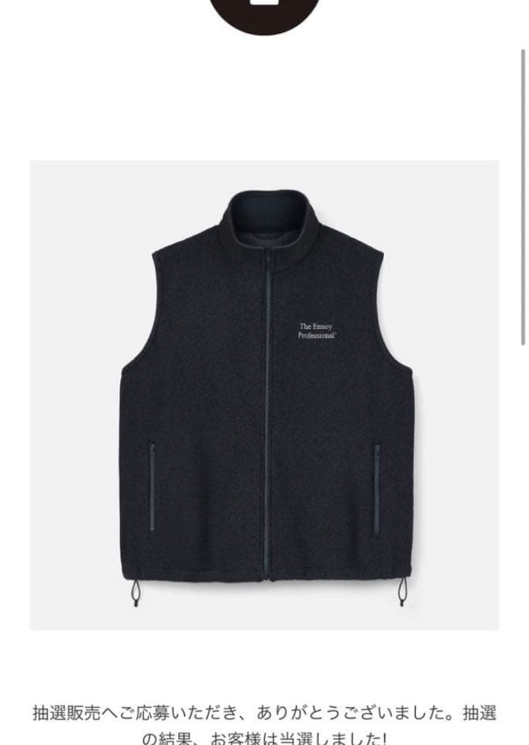 トップス ennoy PROFESSIONAL FLEECE VEST (BLACK) L