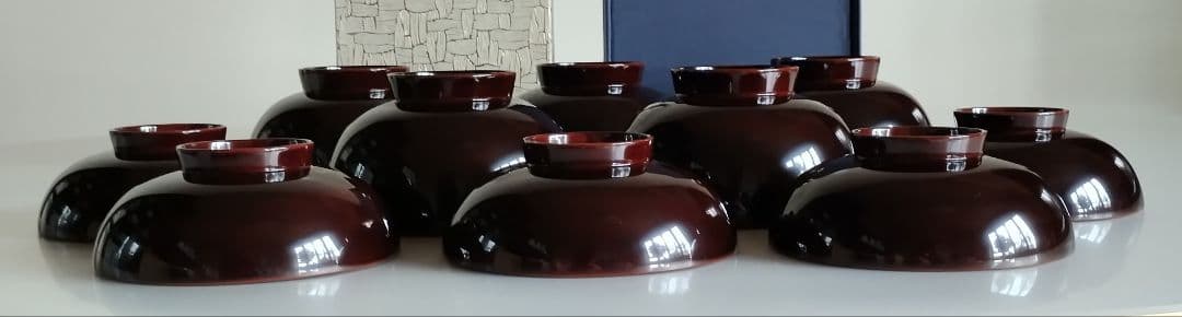 輪島塗　ひょうたん蒔絵　煮物椀　5客セット　溜塗