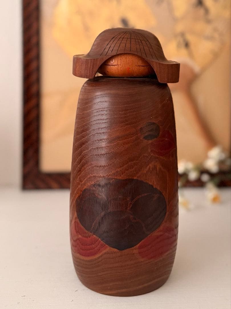 【内閣総理大臣賞受賞作家】宮崎無筆 作 創作こけし 高さ23cm 重量感あり