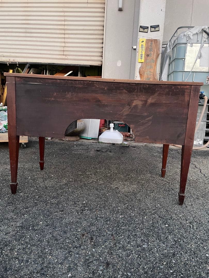 イギリス　書斎机　デスク マホガニー材 アンティーク　デスク　両袖　クラシック