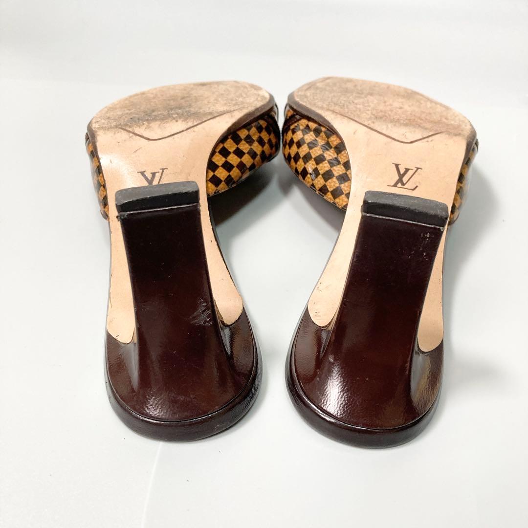 美品 ルイヴィトン ダミエ ミュール リボン 37 1/2