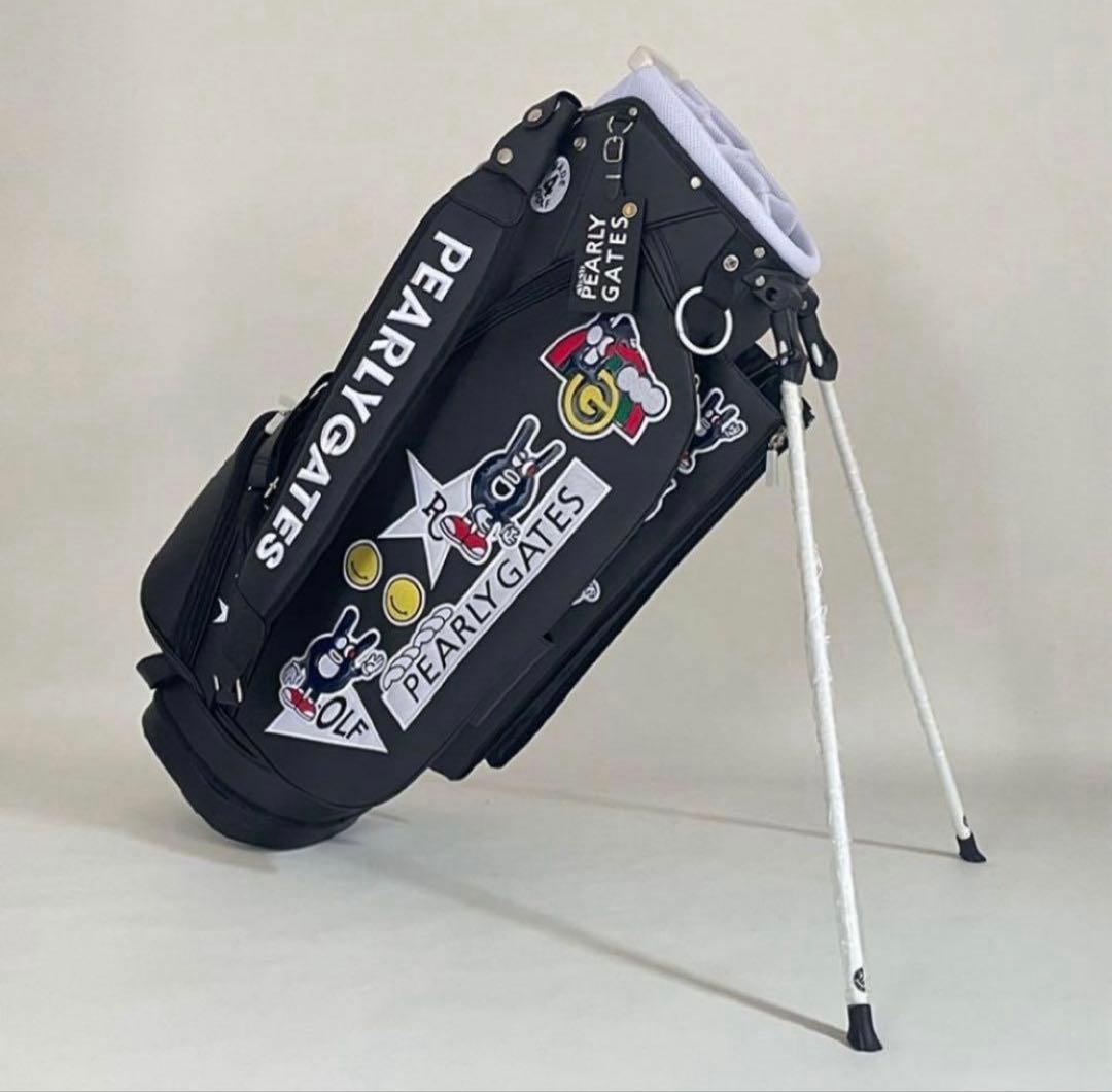 PEARLY GATES ブラックキャディバッグ　パーリーゲイツ　合成革
