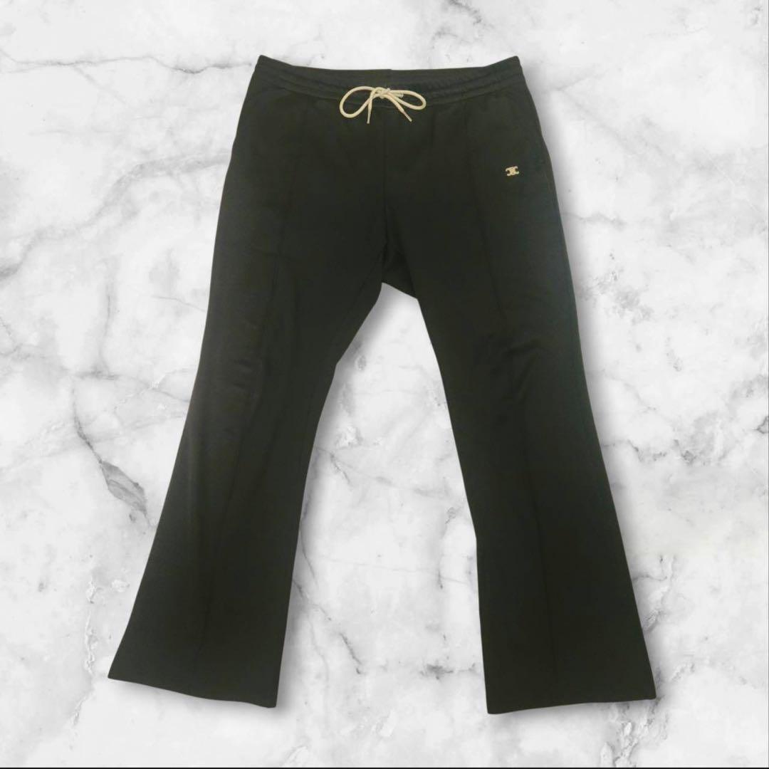 【セリーヌ】ジャージパンツ黒2L LL XLフレアトラックCLEINEブラック