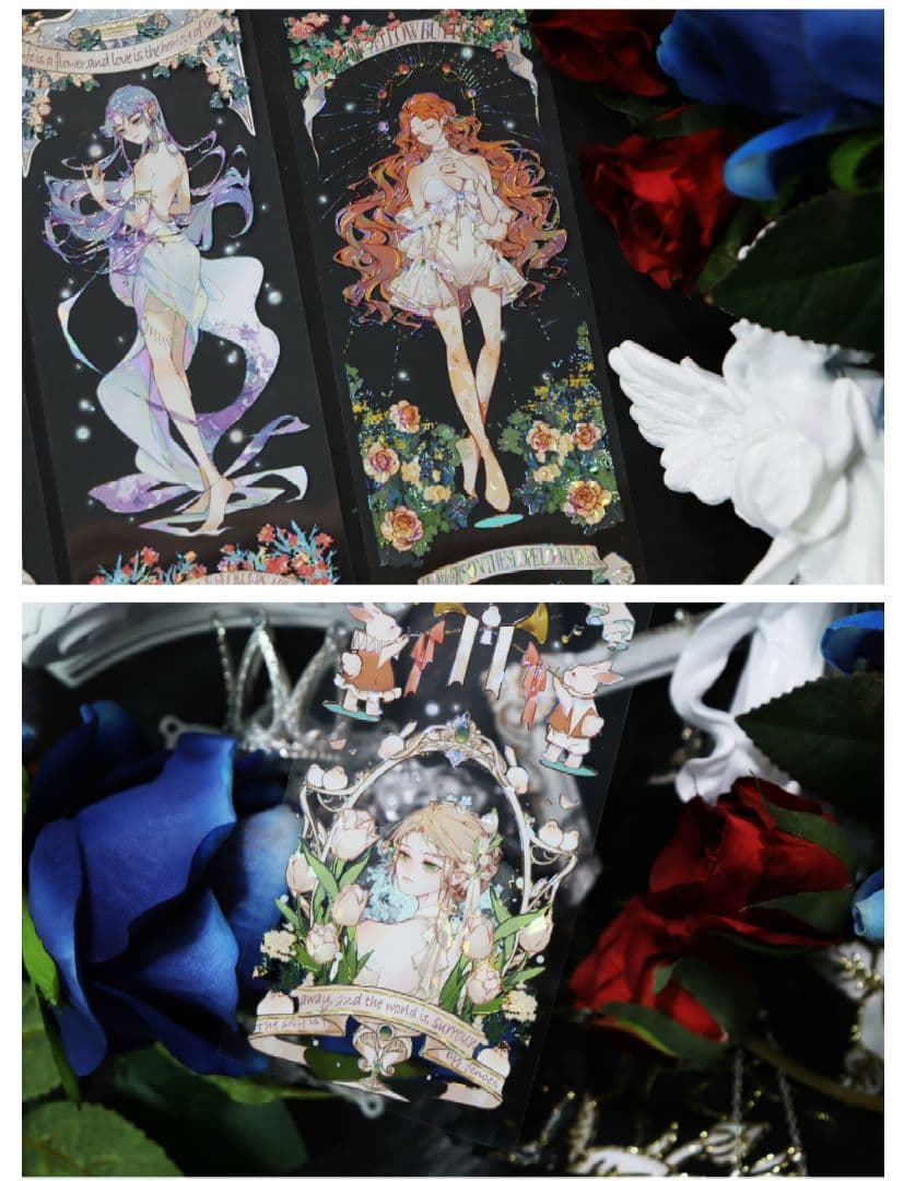 J963＃圣女祈愿(贝壳光)三毛喵切り売り海外人物マステ女の子