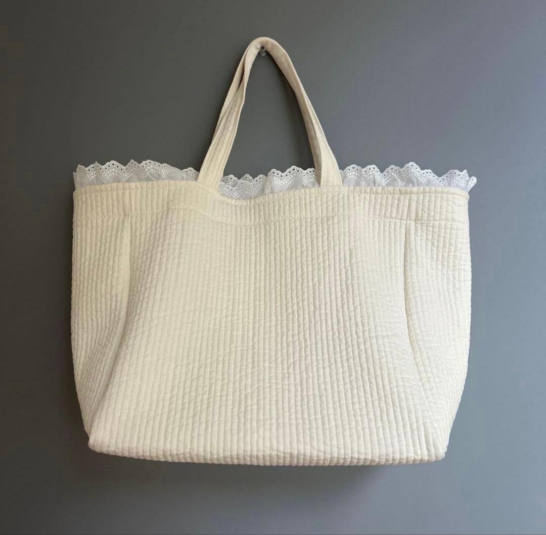 rose様☆コットンレース付きヌビバッグ